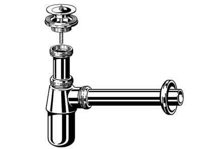 Viega plugbekersifon met roset 1 1/4 chroom