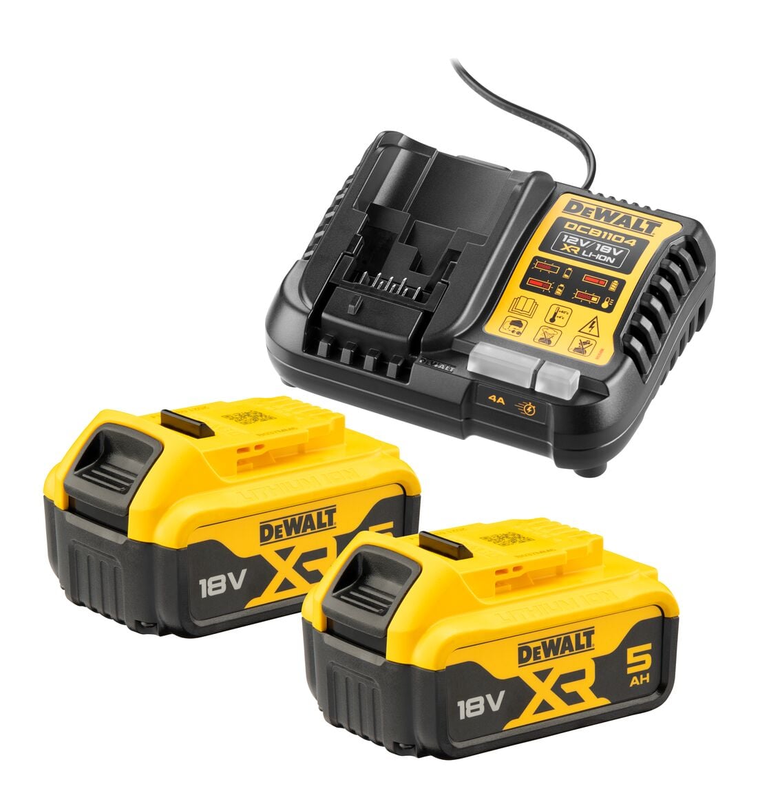 DeWALT dewalt voordeelset DCB1104P2-QW met 1x xr multilader 18v