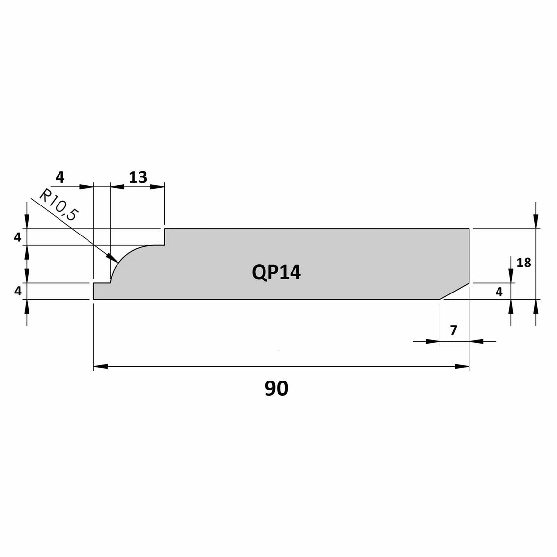 q-pine plint qp14 18x90x4800