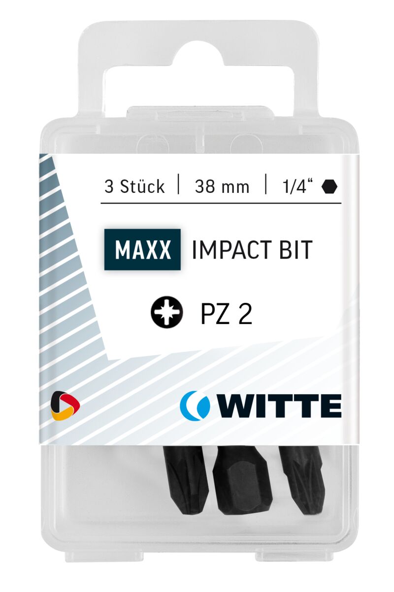 Witte schroefbit big impact pozidriv pz2 1/4" 38mm 3st