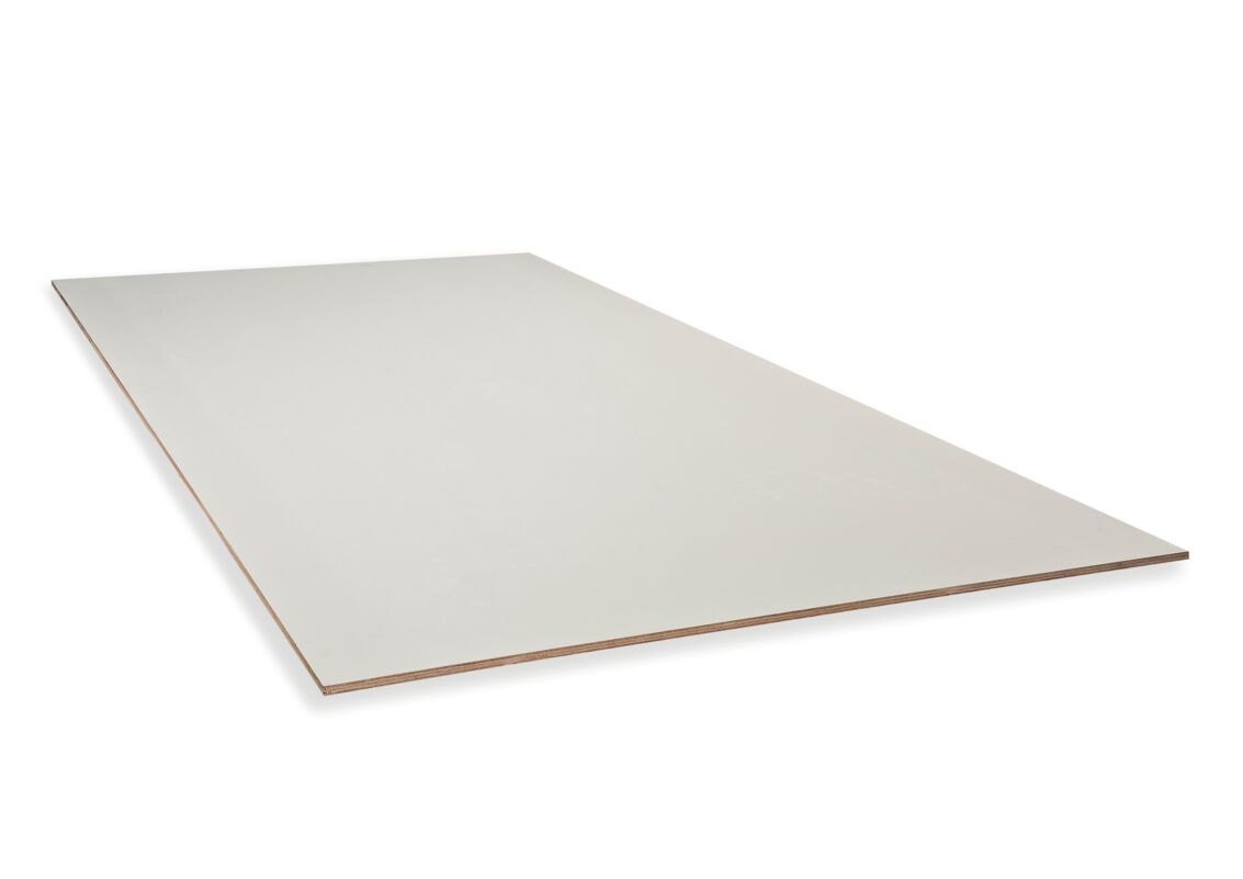 Bruynzeel paintpanel okoume 330/330gr wit/grijs paintfilm FSC 3100x1530x12mm