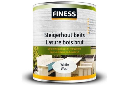 finess steigerhoutbeits binnen/buiten white-wash 750ml